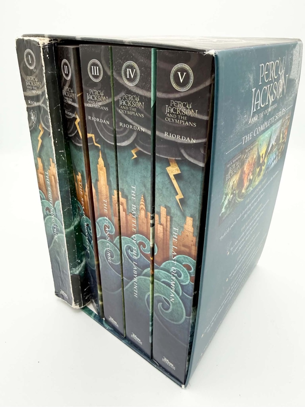 Rick Riordan Percy Jackson and the Olympians Books 1-5 Box Set w/ Poster